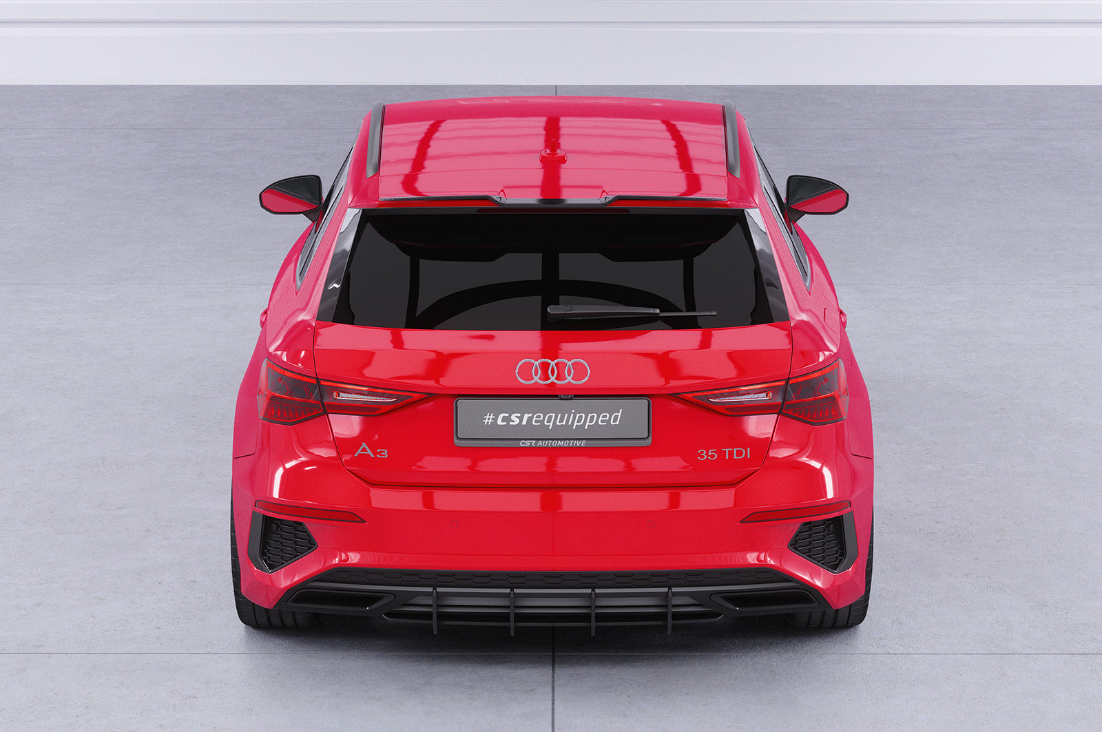 CSR Heckspoiler | Heckflügel mit ABE für Audi A3 Sportback S-Line/S3 (8Y) HF811-G Glossy schwarz Hochglanz (keine Lackierung erforderlich)