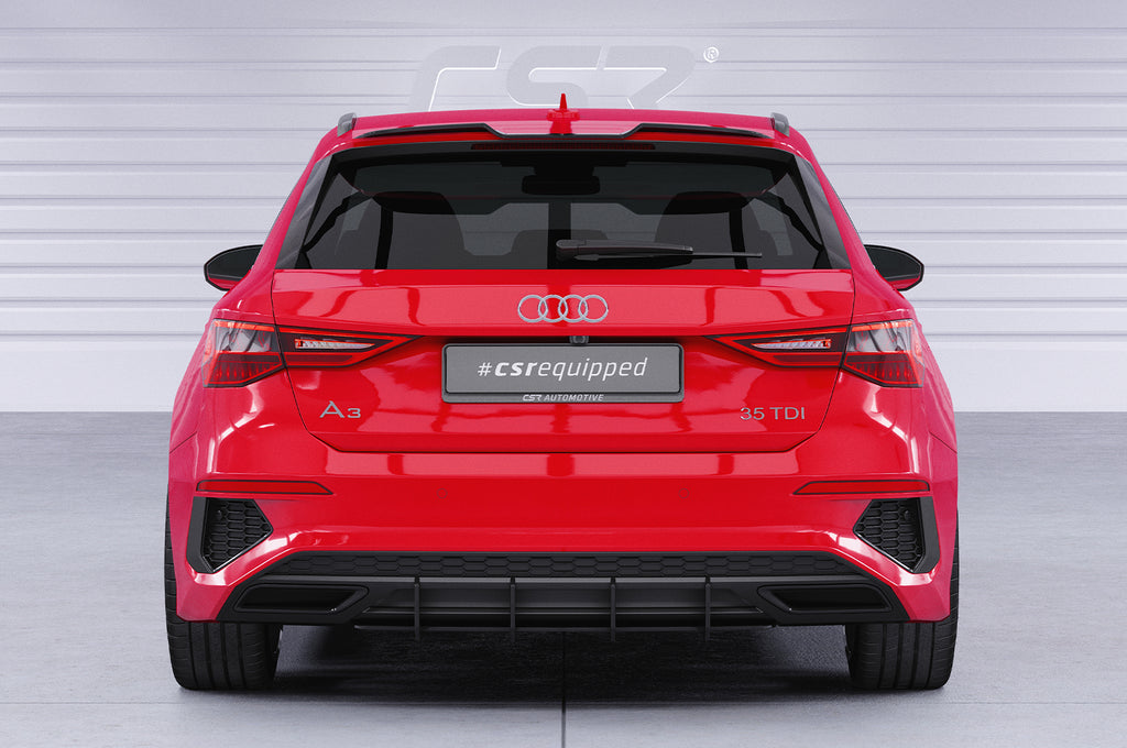 CSR Heckspoiler | Heckflügel mit ABE für Audi A3 Sportback S-Line/S3 (8Y) HF811-C Carbon Look Hochglanz (keine Lackierung erforderlich)
