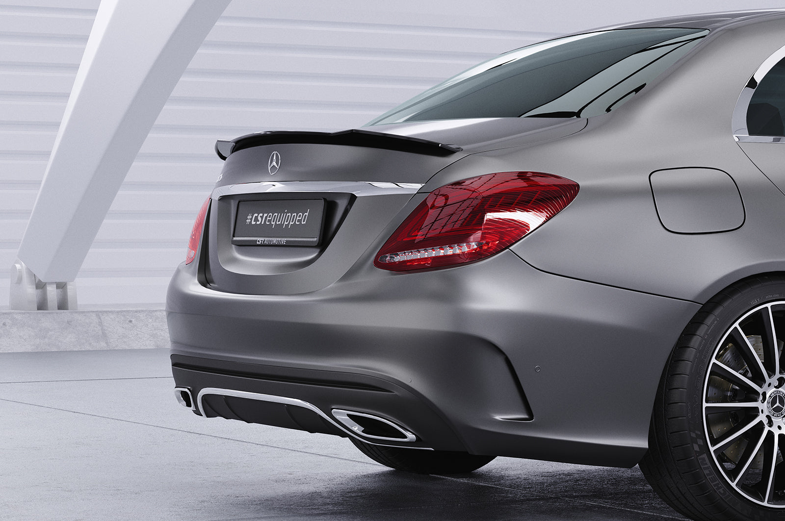 CSR Heckspoiler | Heckflügel mit ABE für Mercedes-Benz C-Klasse W205 HF813-C Carbon Look Hochglanz (keine Lackierung erforderlich)
