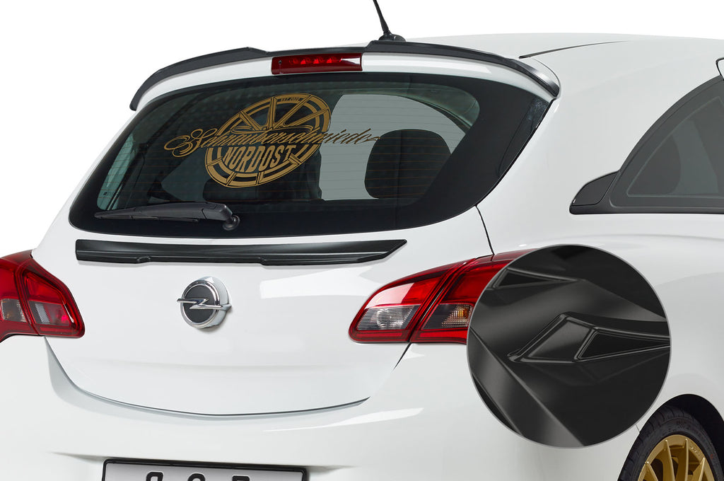 CSR Heckspoiler | Heckflügel mit ABE für Opel Corsa E HF831-G Glossy schwarz Hochglanz (keine Lackierung erforderlich)