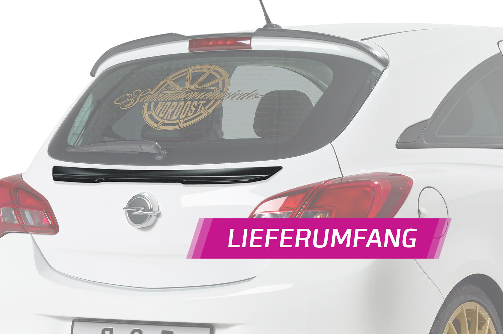 CSR Heckspoiler | Heckflügel mit ABE für Opel Corsa E HF831-G Glossy schwarz Hochglanz (keine Lackierung erforderlich)