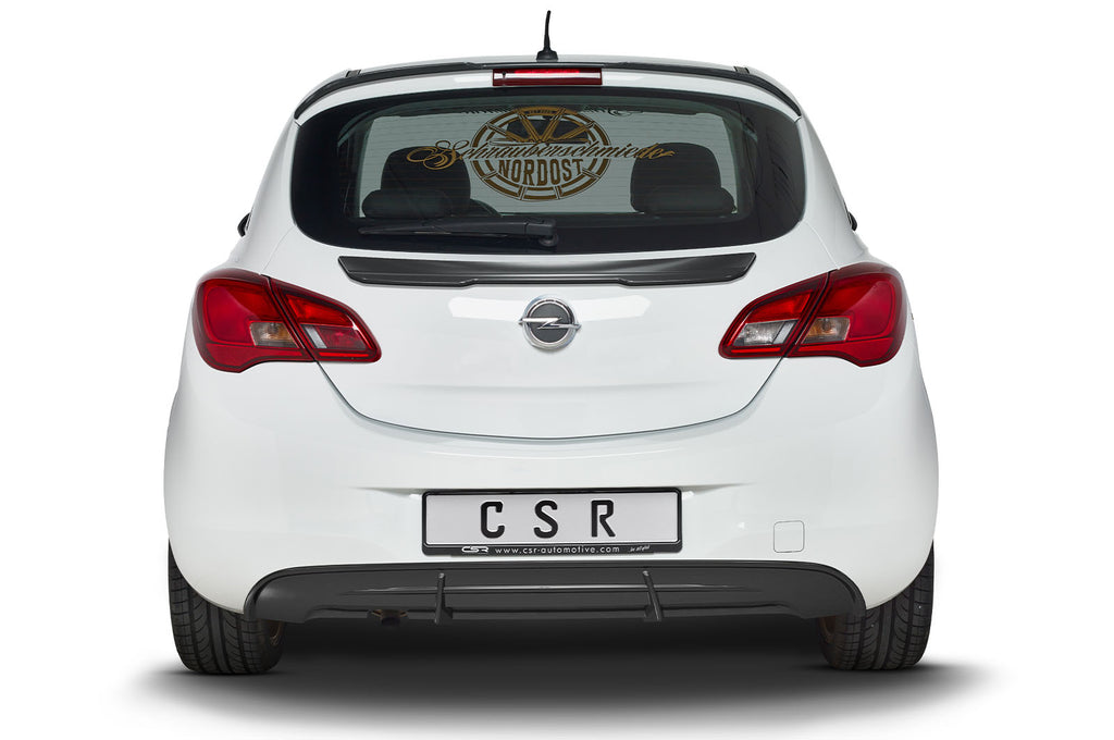 CSR Heckspoiler | Heckflügel mit ABE für Opel Corsa E HF832-C Carbon Look Hochglanz (keine Lackierung erforderlich)