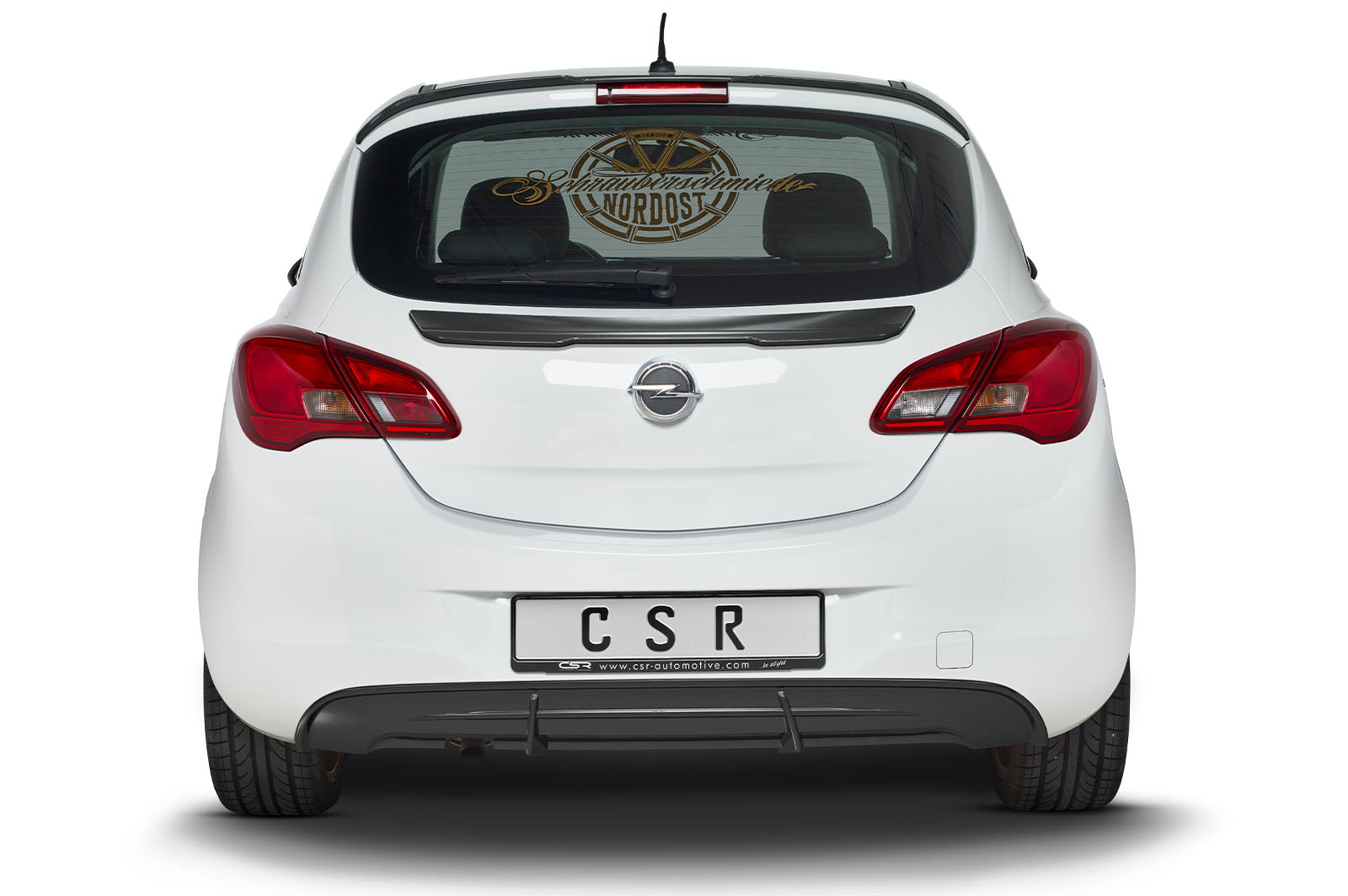 CSR Heckspoiler | Heckflügel mit ABE für Opel Corsa E HF832-C Carbon Look Hochglanz (keine Lackierung erforderlich)