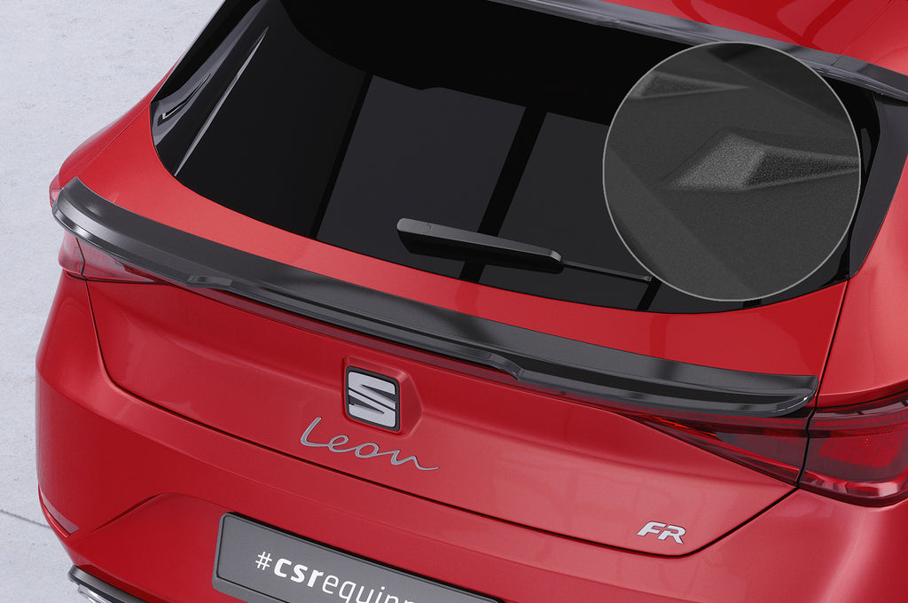 CSR Heckspoiler | Heckflügel mit ABE für Seat Leon 4 (Typ KL) HF835-S Strukturiert schwarz matt (keine Lackierung erforderlich)