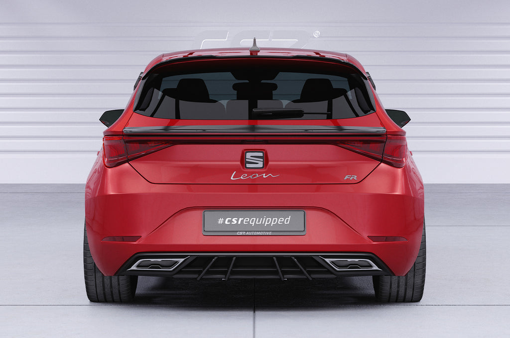 CSR Heckspoiler | Heckflügel mit ABE für Seat Leon 4 (Typ KL) HF835-S Strukturiert schwarz matt (keine Lackierung erforderlich)