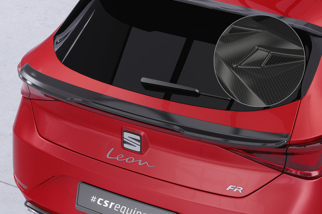 CSR Heckspoiler | Heckflügel mit ABE für Seat Leon 4 (Typ KL) HF835-C Carbon Look Hochglanz (keine Lackierung erforderlich)