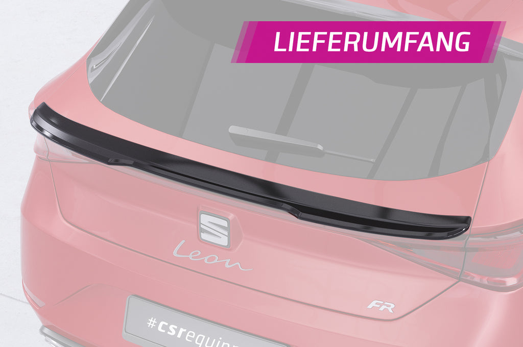 CSR Heckspoiler | Heckflügel mit ABE für Seat Leon 4 (Typ KL) HF835-C Carbon Look Hochglanz (keine Lackierung erforderlich)