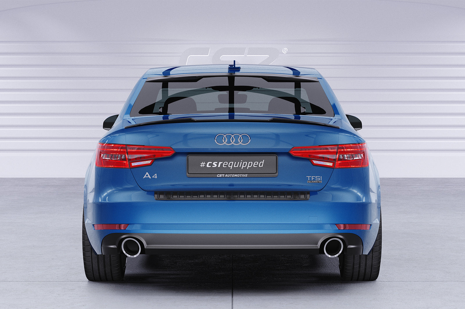 CSR Heckspoiler | Heckflügel mit ABE für Audi A4 B9 (Typ 8W) Limousine HF840-C Carbon Look Hochglanz (keine Lackierung erforderlich)