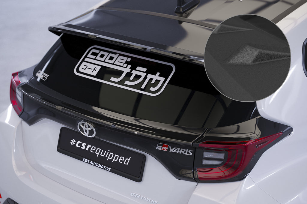 CSR Heckspoiler | Heckflügel mit ABE für Toyota GR Yaris (Typ XP21) HF845-S Strukturiert schwarz matt (keine Lackierung erforderlich)