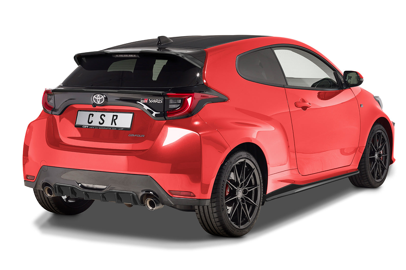 CSR Heckspoiler | Heckflügel mit ABE für Toyota GR Yaris (Typ XP21) HF845-L Unlackiert roh (Lackierung erforderlich)