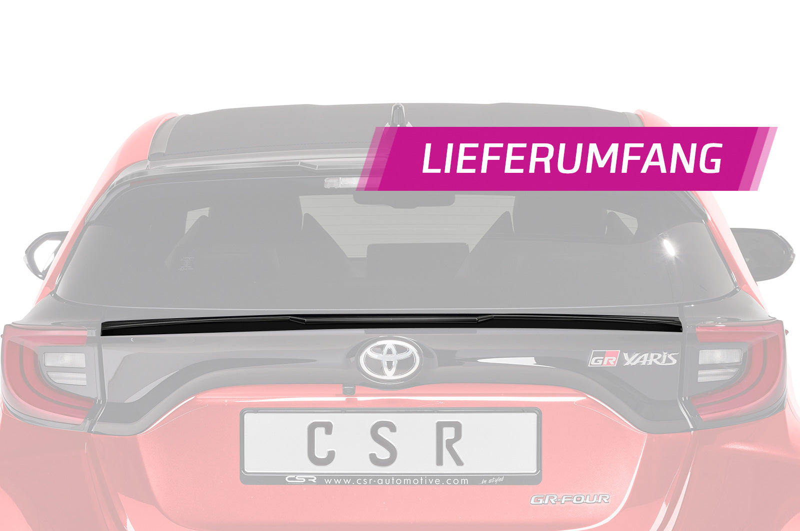 CSR Heckspoiler | Heckflügel mit ABE für Toyota GR Yaris (Typ XP21) HF845-S strukturiert schwarz matt (keine Lackierung erforderlich)