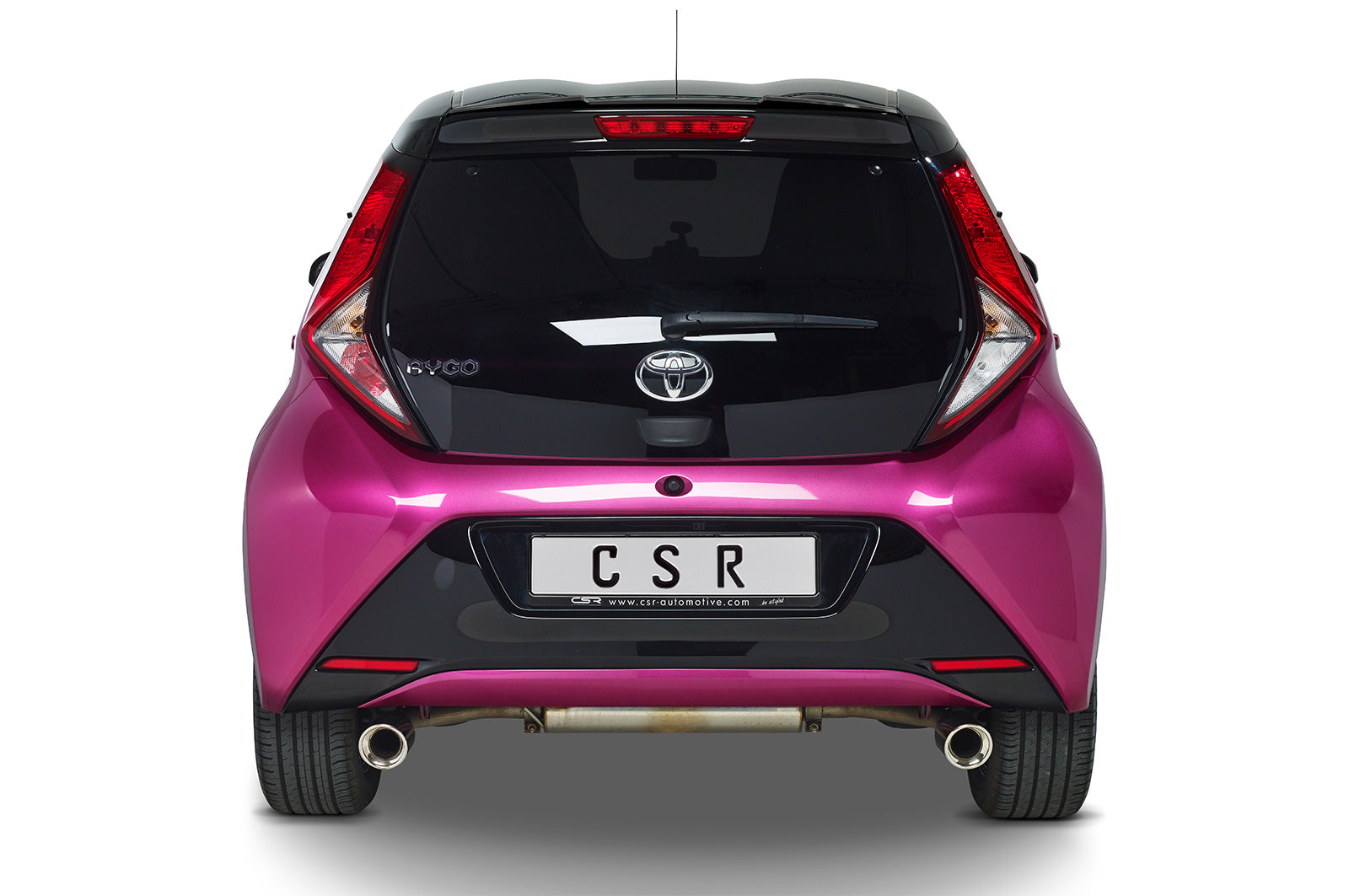 CSR Heckspoiler | Heckflügel mit ABE für Toyota Aygo 2 HF853-C Carbon Look Hochglanz (keine Lackierung erforderlich)