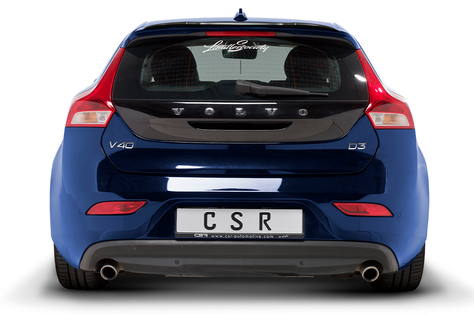 CSR Heckspoiler | Heckflügel mit ABE für Volvo V40 HF857-C Carbon Look Hochglanz (keine Lackierung erforderlich)