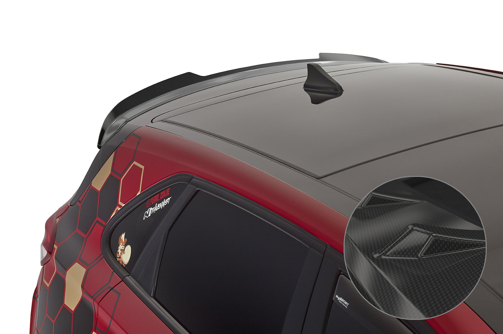 CSR Heckspoiler | Heckflügel mit ABE für Hyundai I30 (PD) Schrägheck HF862-C Carbon Look Hochglanz (keine Lackierung erforderlich)