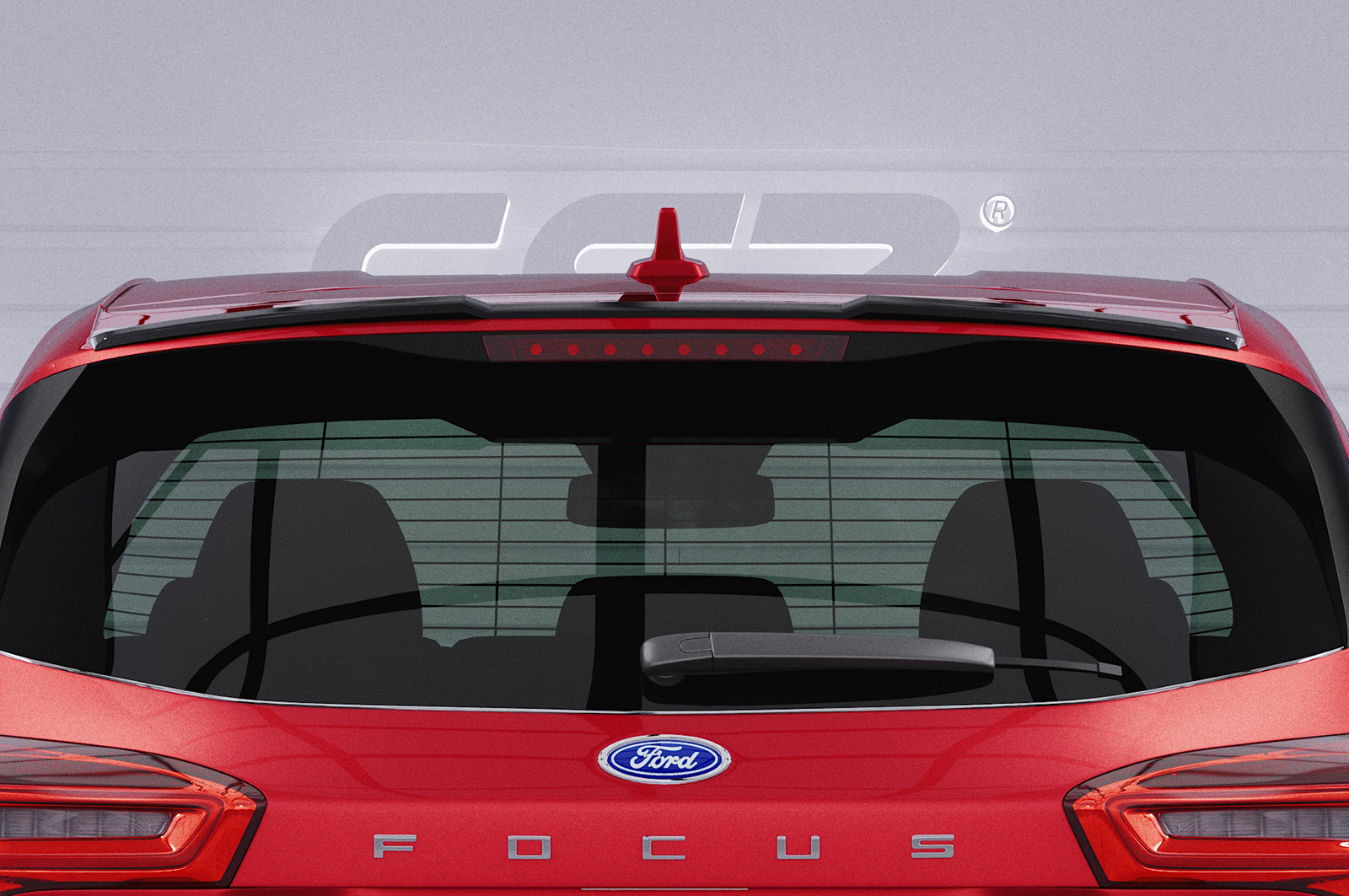 CSR Heckspoiler | Heckflügel mit ABE für Ford Focus MK4 Turnier HF877-C Carbon Look Hochglanz (keine Lackierung erforderlich)