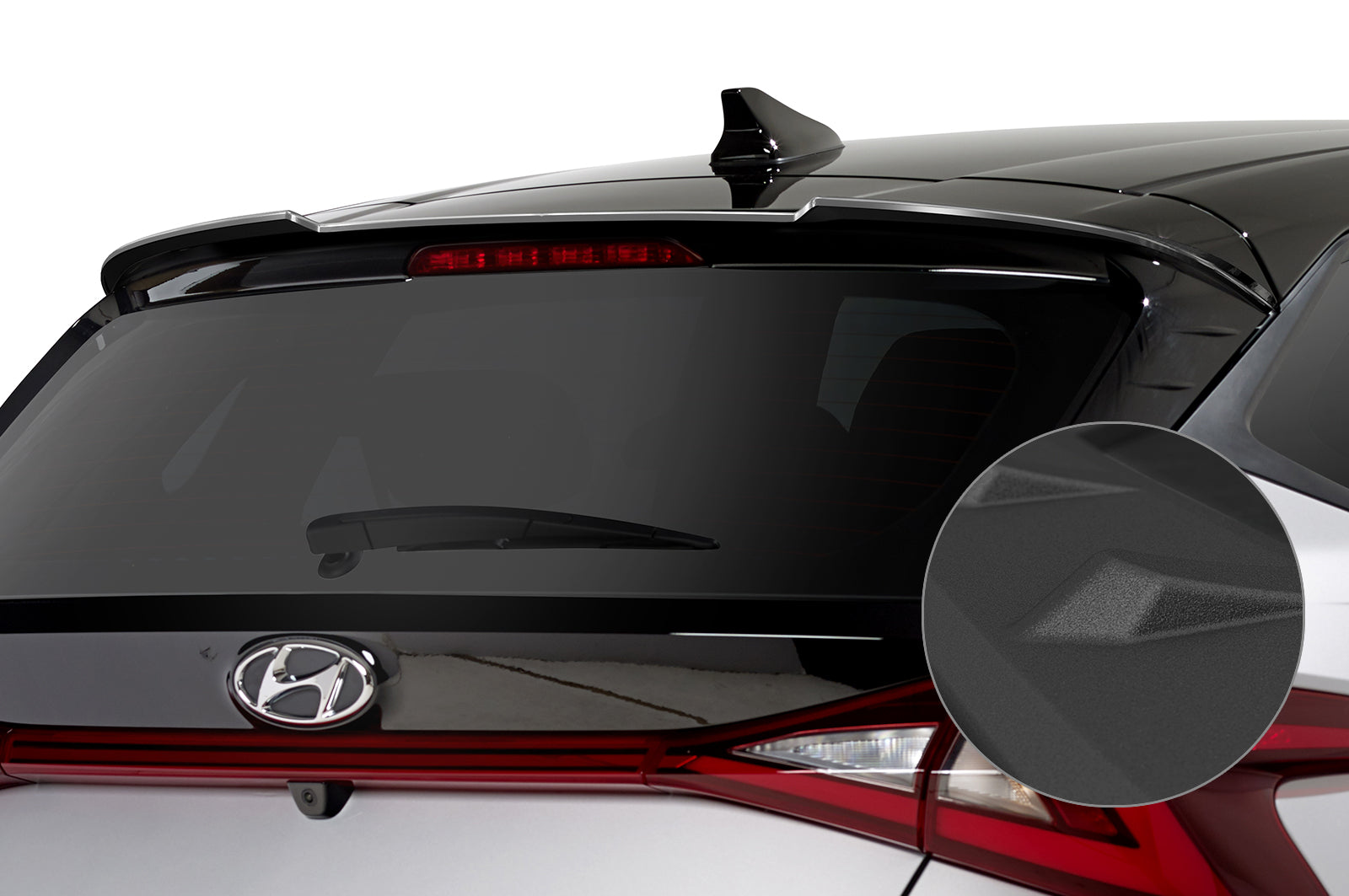 CSR Heckspoiler | Heckflügel mit ABE für Hyundai I20 (BC3) HF883-S Strukturiert schwarz matt (keine Lackierung erforderlich)