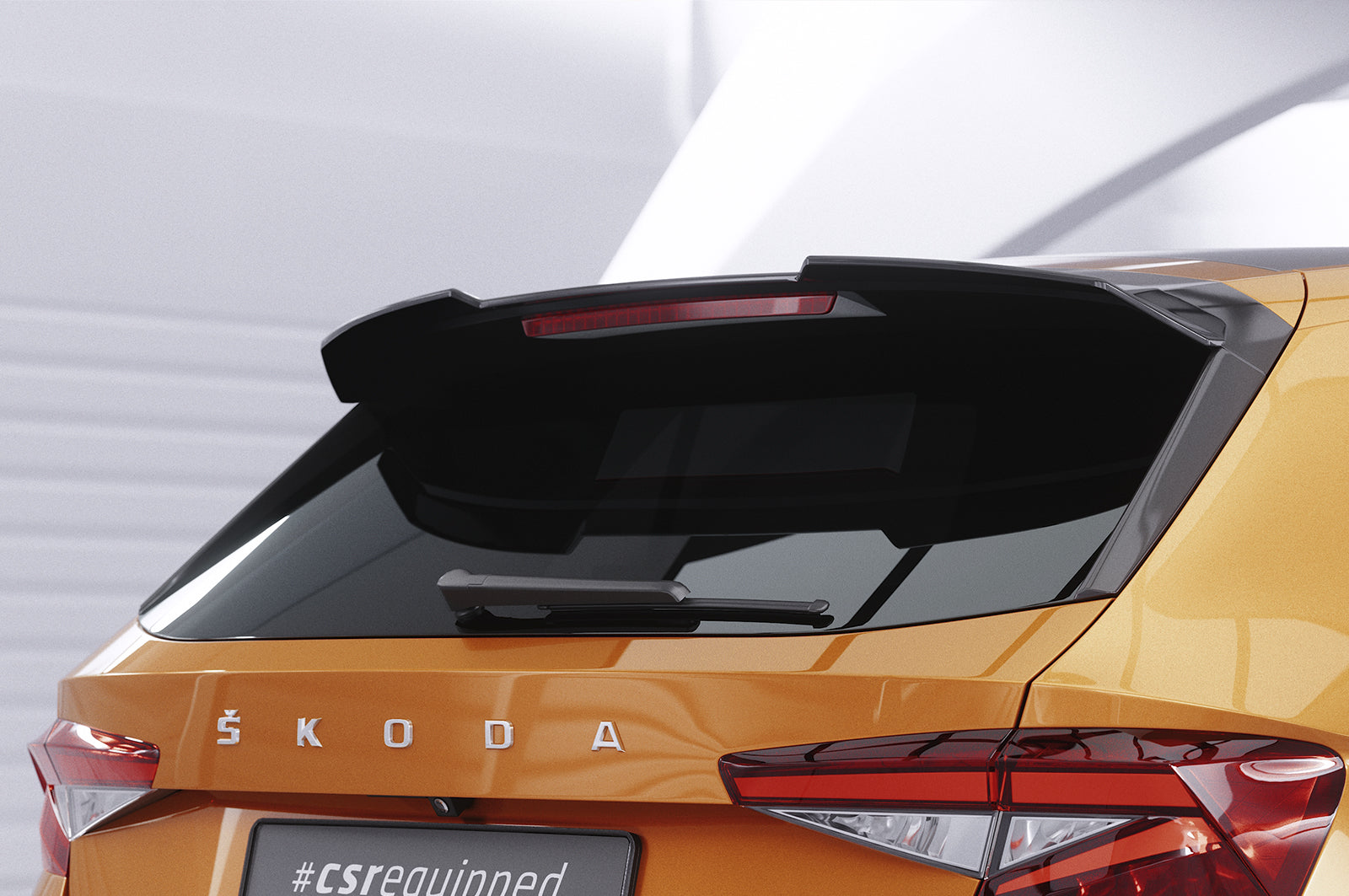 CSR Heckspoiler | Heckflügel mit ABE für Skoda Fabia 4 HF886-S Strukturiert schwarz matt (keine Lackierung erforderlich)