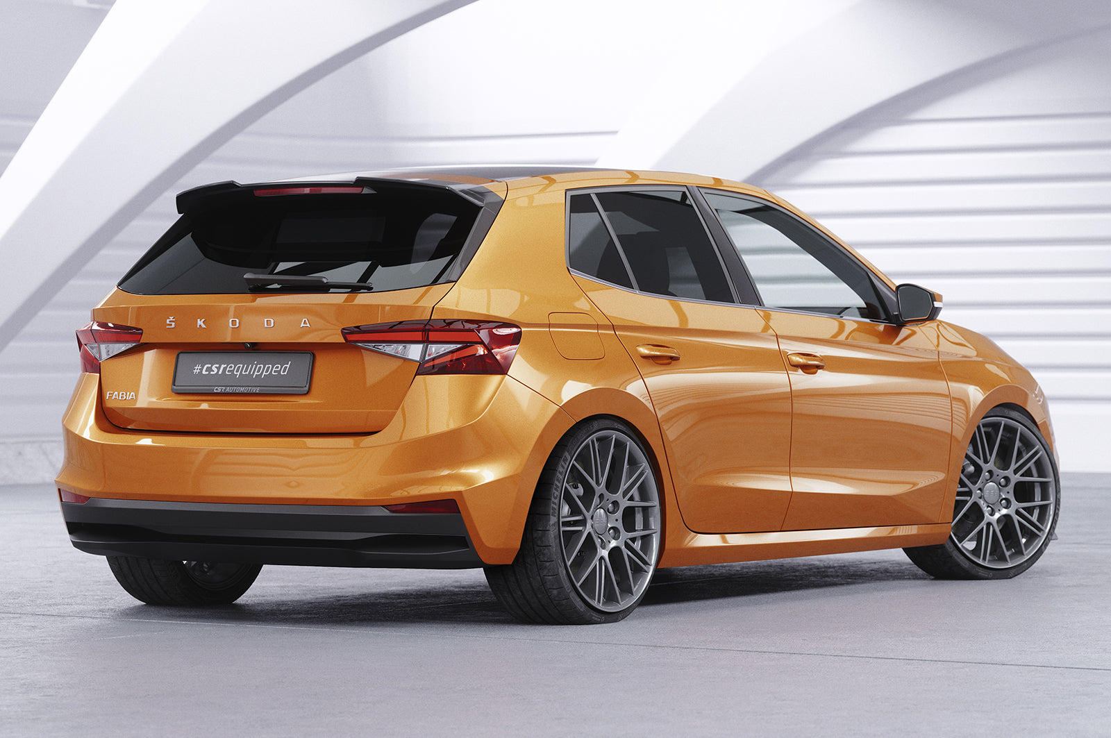 CSR Heckspoiler | Heckflügel mit ABE für Skoda Fabia 4 HF886-S Strukturiert schwarz matt (keine Lackierung erforderlich)
