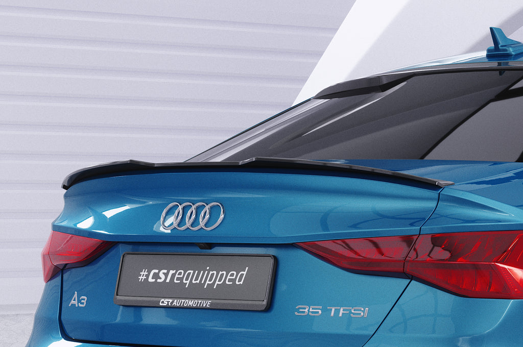 CSR Heckspoiler | Heckflügel mit ABE für Audi A3 8Y Limousine HF888-S Strukturiert schwarz matt (keine Lackierung erforderlich)