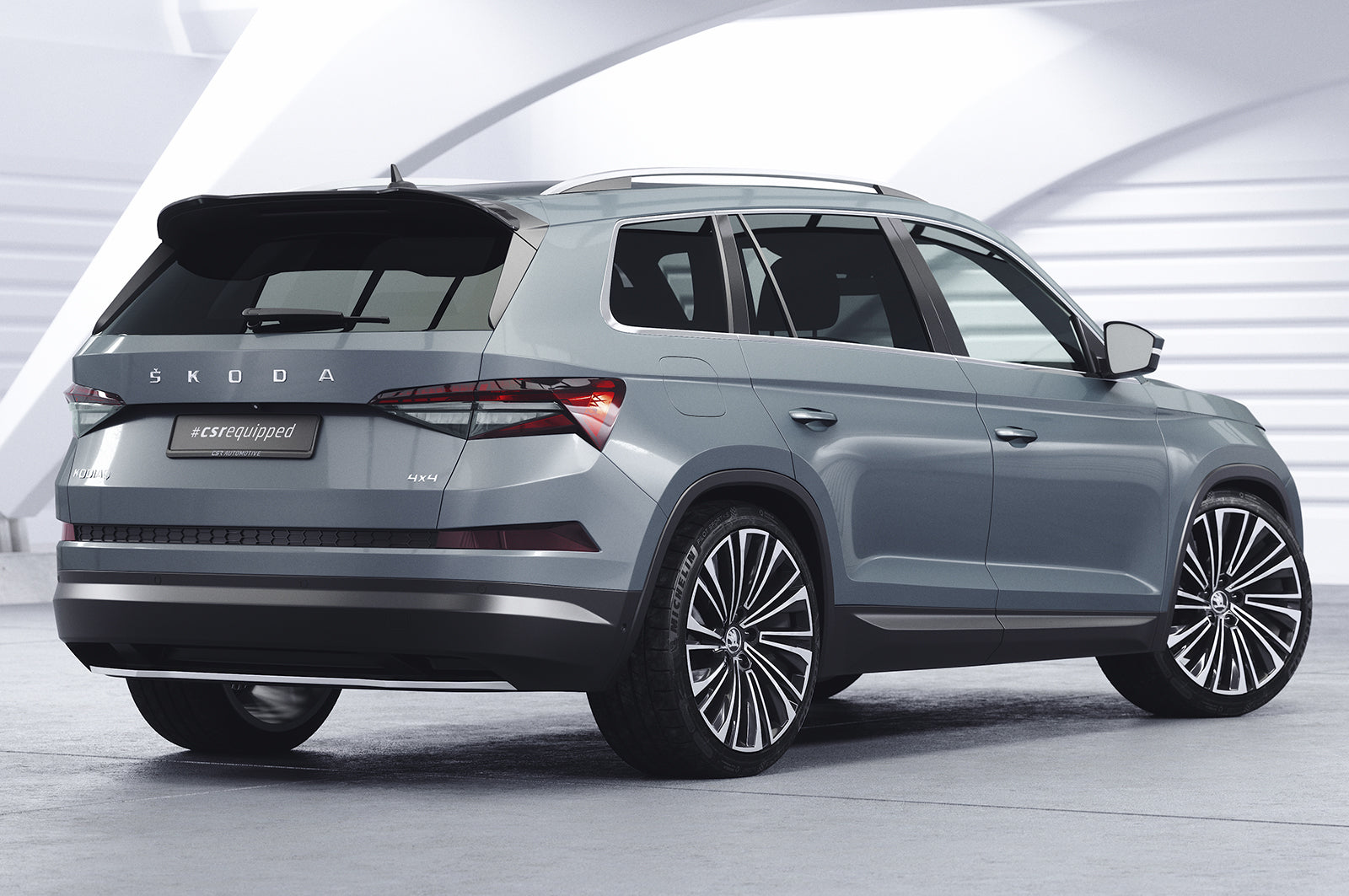 CSR Heckspoiler | Heckflügel mit ABE für Skoda Kodiaq HF892-S Strukturiert schwarz matt (keine Lackierung erforderlich)
