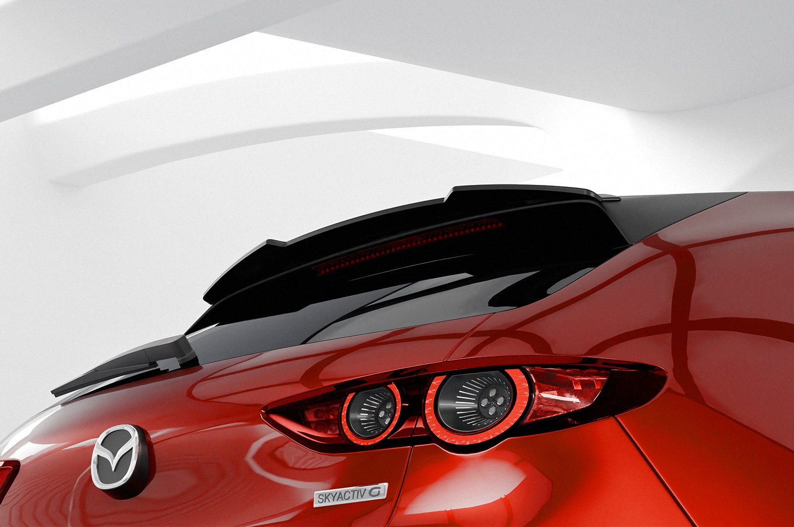 CSR Heckspoiler | Heckflügel mit ABE für Mazda 3 (Typ BP) Schrägheck HF894-S Strukturiert schwarz matt (keine Lackierung erforderlich)