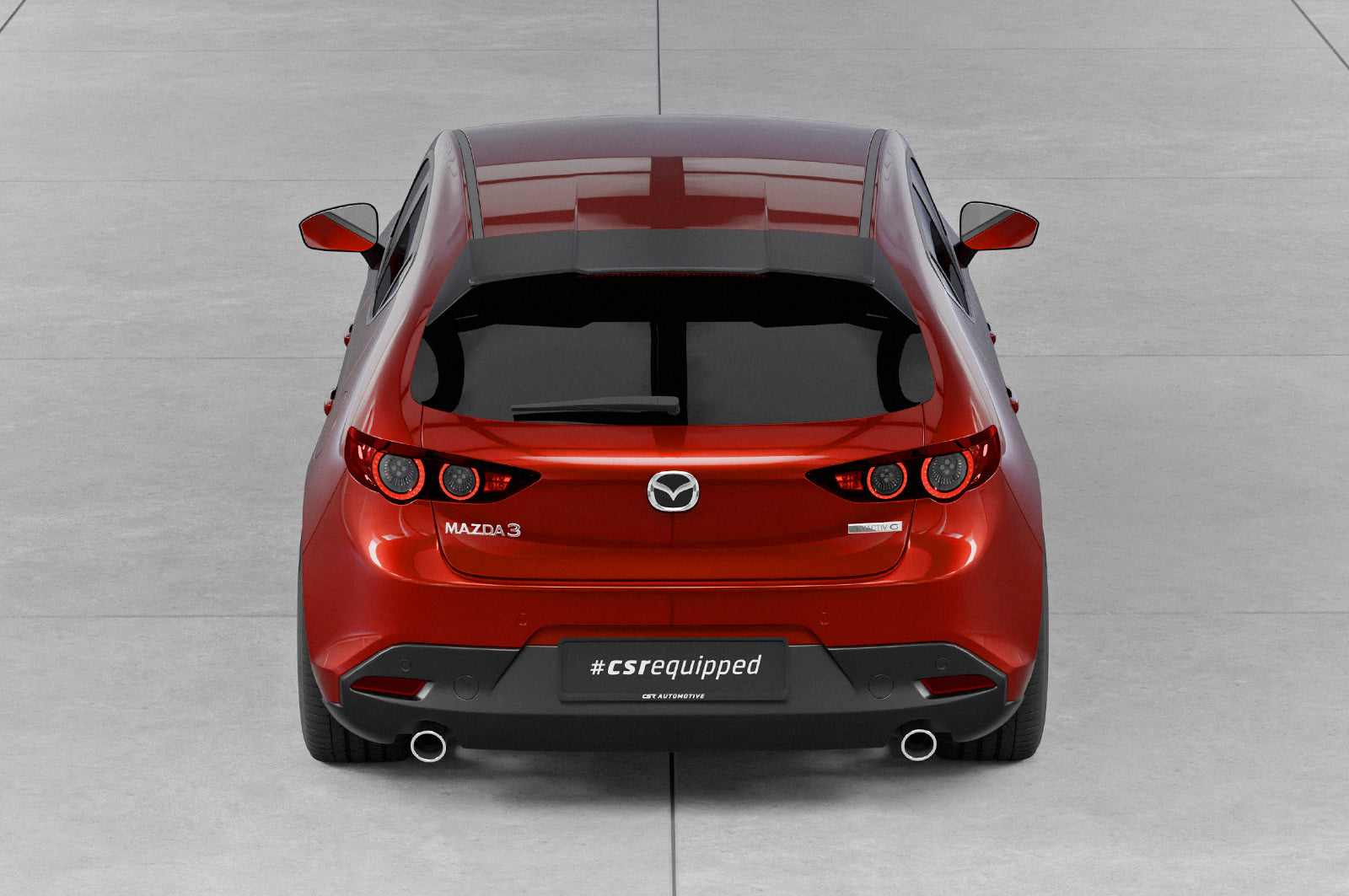 CSR Heckspoiler | Heckflügel mit ABE für Mazda 3 (Typ BP) Schrägheck HF894-S Strukturiert schwarz matt (keine Lackierung erforderlich)