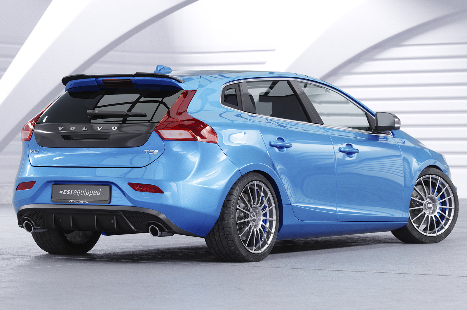 CSR Heckspoiler | Heckflügel mit ABE für Volvo V40 R-Design HF896-C Carbon Look Hochglanz (keine Lackierung erforderlich)