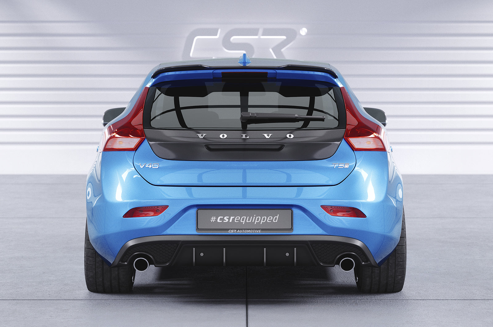 CSR Heckspoiler | Heckflügel mit ABE für Volvo V40 R-Design HF896-C Carbon Look Hochglanz (keine Lackierung erforderlich)