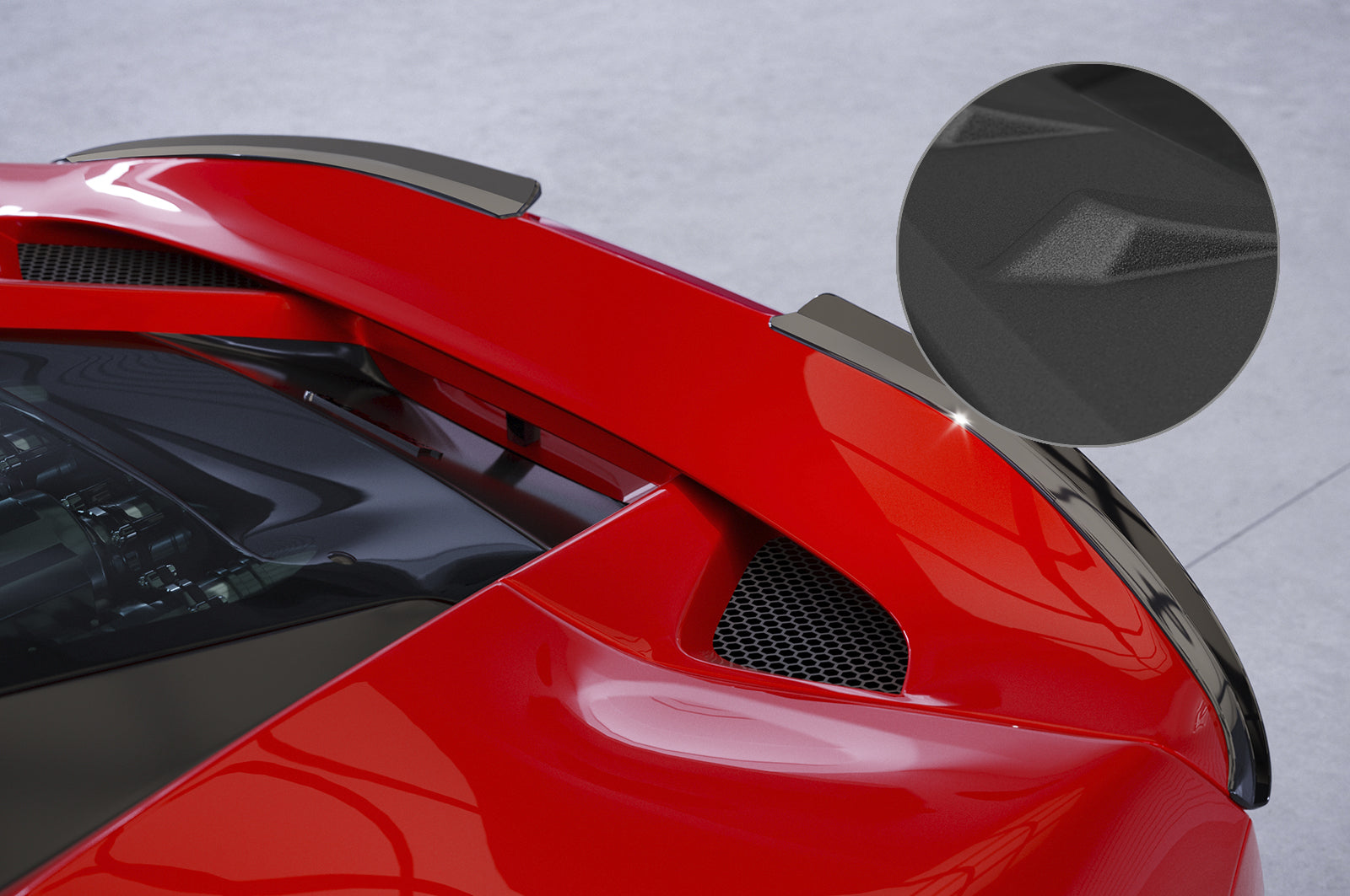 CSR Heckspoiler | Heckflügel mit ABE für Ferrari F8 Tributo / Spider HF908-S Strukturiert schwarz matt (keine Lackierung erforderlich)