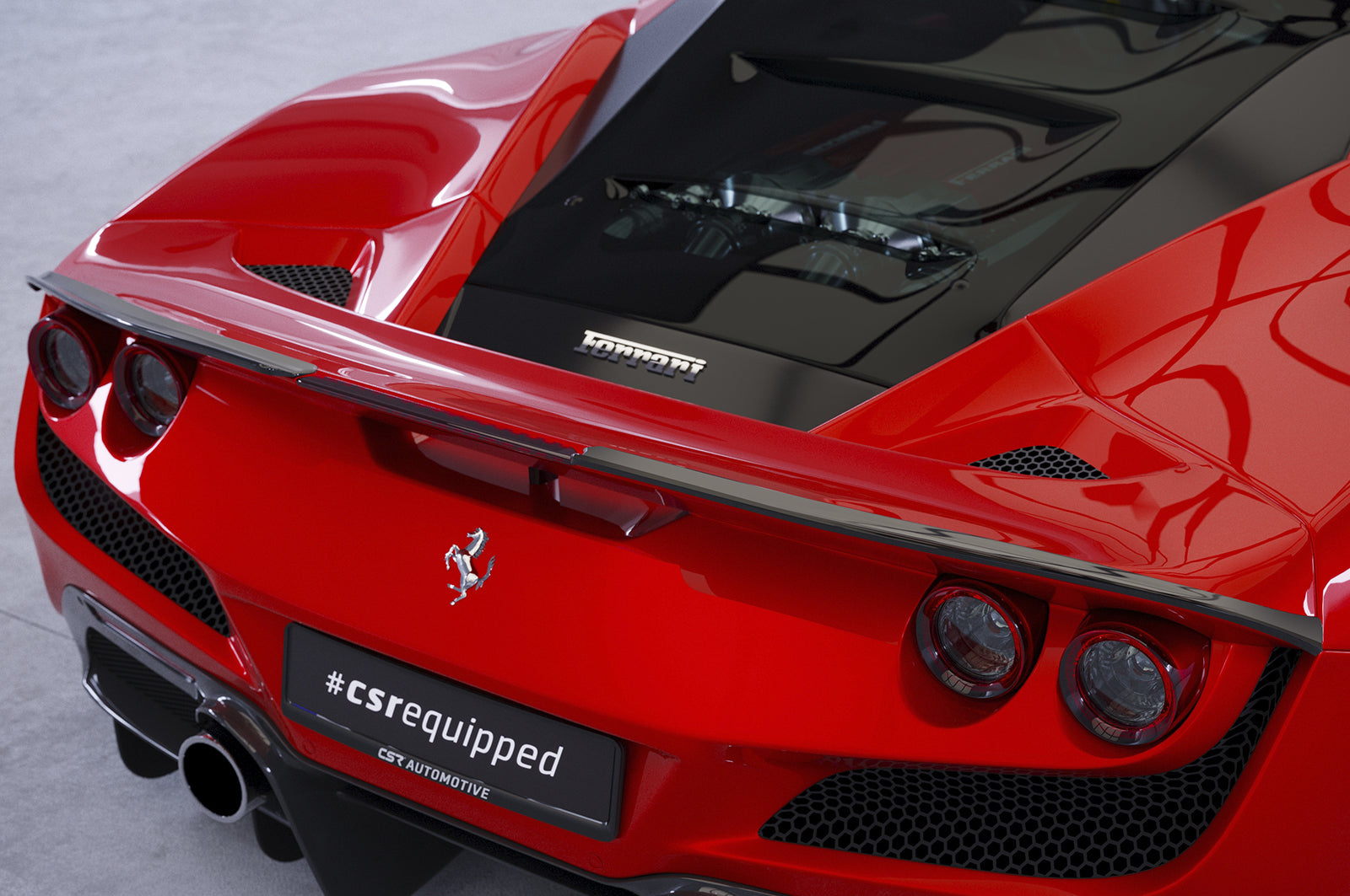 CSR Heckspoiler | Heckflügel mit ABE für Ferrari F8 Tributo / Spider HF908-S Strukturiert schwarz matt (keine Lackierung erforderlich)