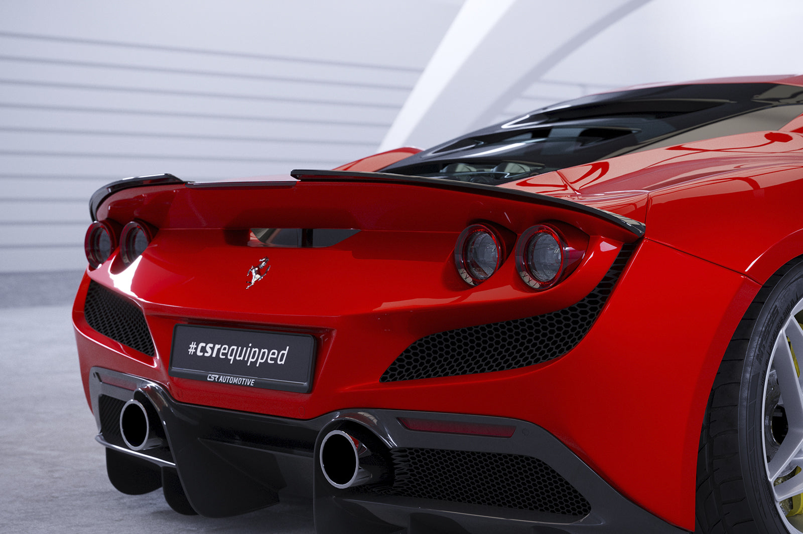 CSR Heckspoiler | Heckflügel mit ABE für Ferrari F8 Tributo / Spider HF908-S Strukturiert schwarz matt (keine Lackierung erforderlich)