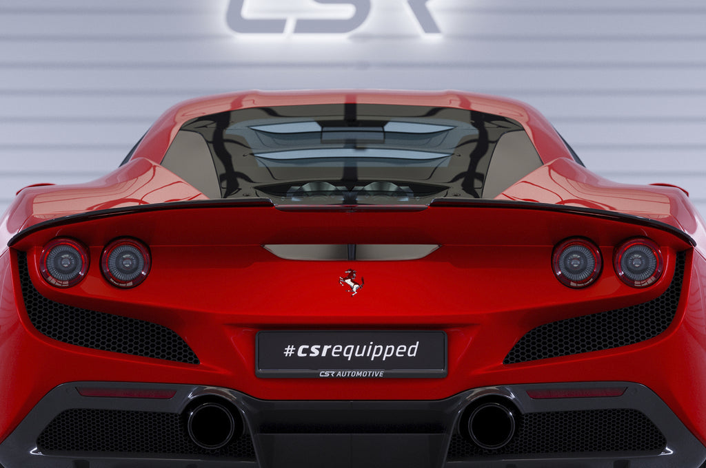 CSR Heckspoiler | Heckflügel mit ABE für Ferrari F8 Tributo / Spider HF908-C Carbon Look Hochglanz (keine Lackierung erforderlich)