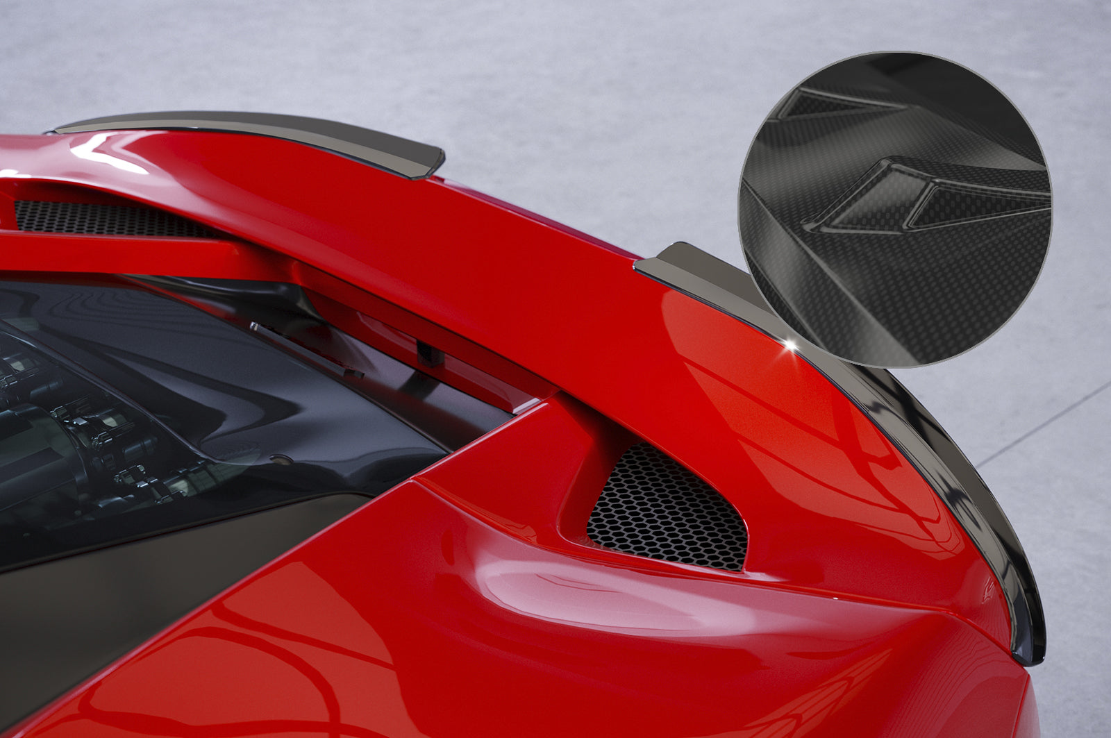 CSR Heckspoiler | Heckflügel mit ABE für Ferrari F8 Tributo / Spider HF908-C Carbon Look Hochglanz (keine Lackierung erforderlich)