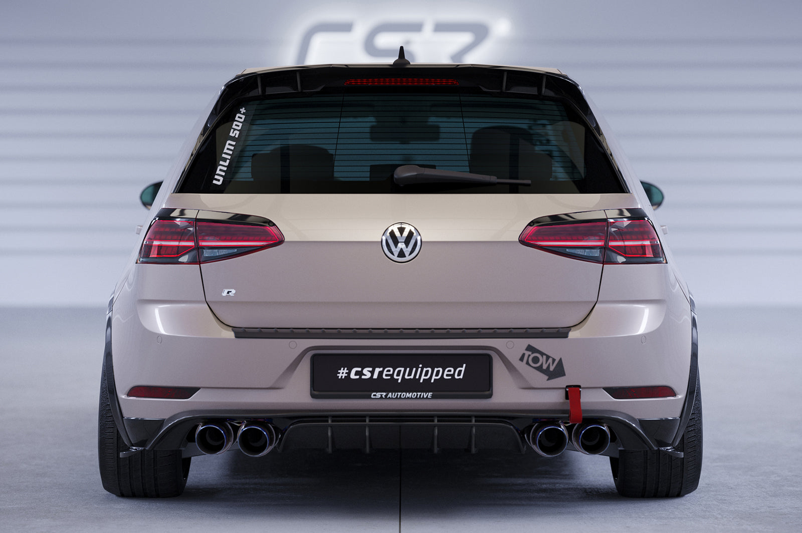 CSR Heckspoiler | Heckflügel mit ABE für VW Golf 7 (Typ AU) HF912-L Unlackiert roh (Lackierung erforderlich)