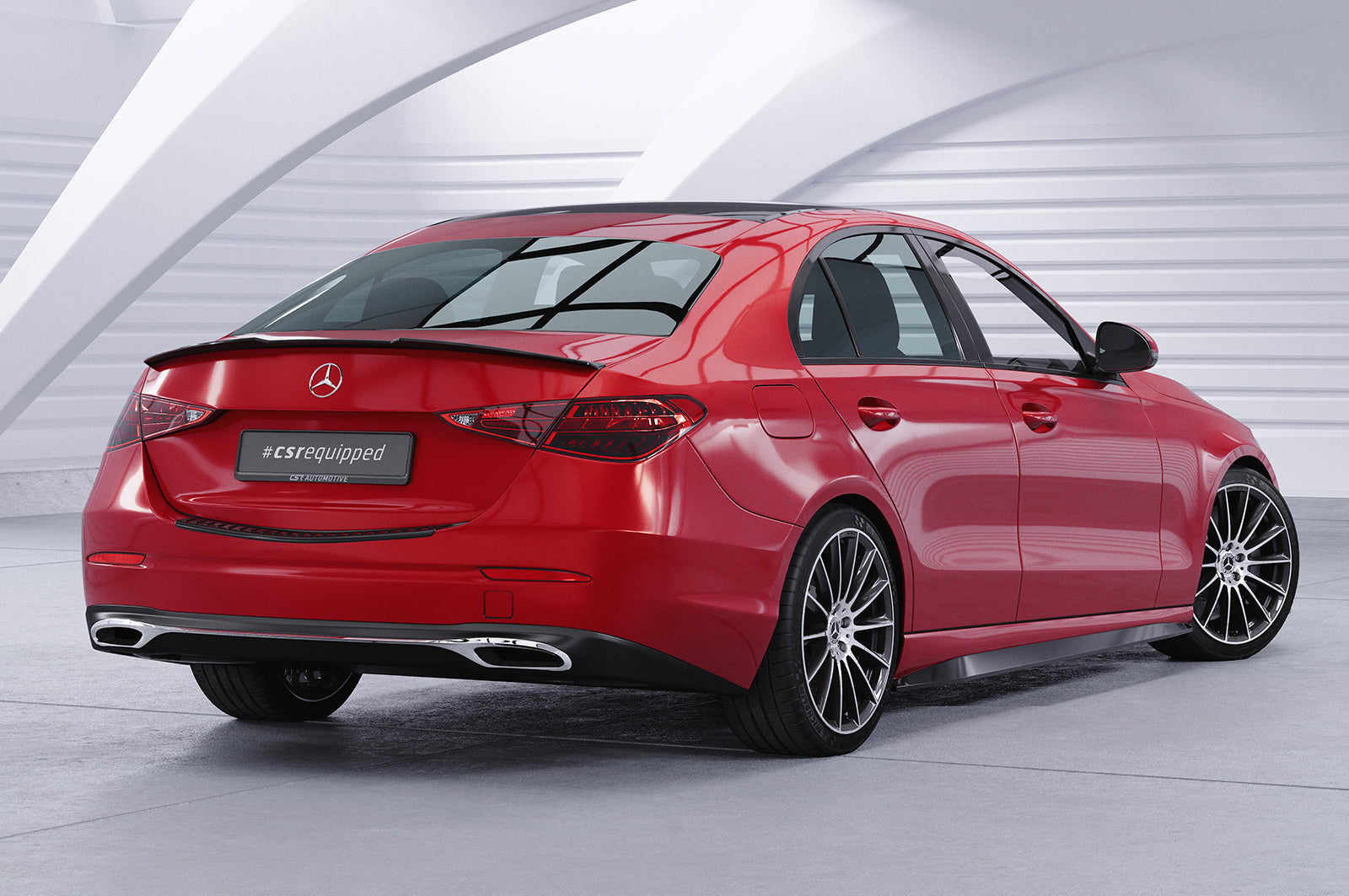 CSR Heckspoiler | Heckflügel mit ABE für Mercedes-Benz C-Klasse (W206) Limousine HF914-C Carbon Look Hochglanz (keine Lackierung erforderlich)