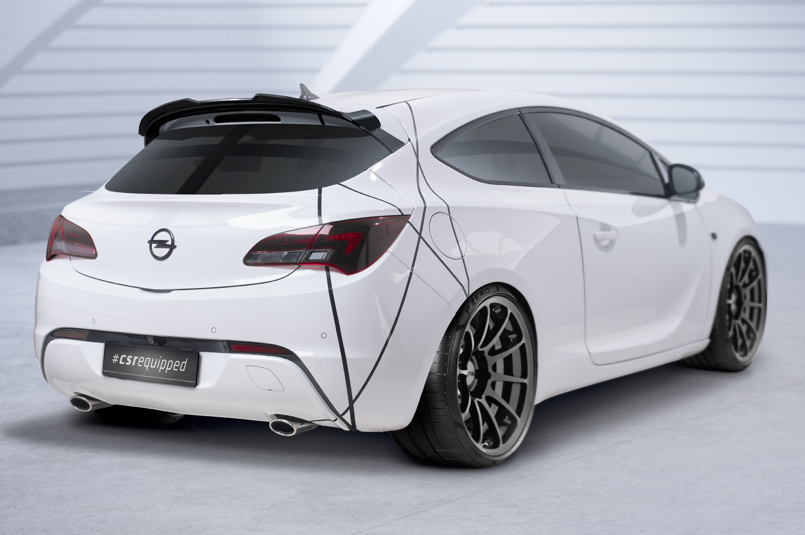 CSR Heckspoiler | Heckflügel mit ABE für Opel Astra J GTC OPC-Line HF950-L Unlackiert roh (Lackierung erforderlich)