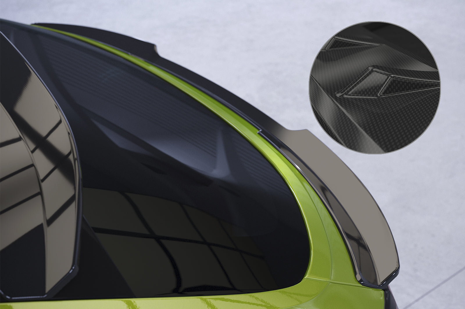 CSR Heckspoiler | Heckflügel mit ABE für VW Taigo (Typ CS) HF958-C Carbon Look Hochglanz (keine Lackierung erforderlich)