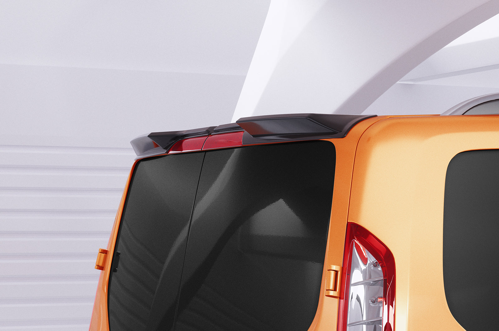 CSR Heckspoiler | Heckflügel mit ABE für Ford Transit MK7 Custom mit Hecktüren HF964-S Strukturiert schwarz matt (keine Lackierung erforderlich)