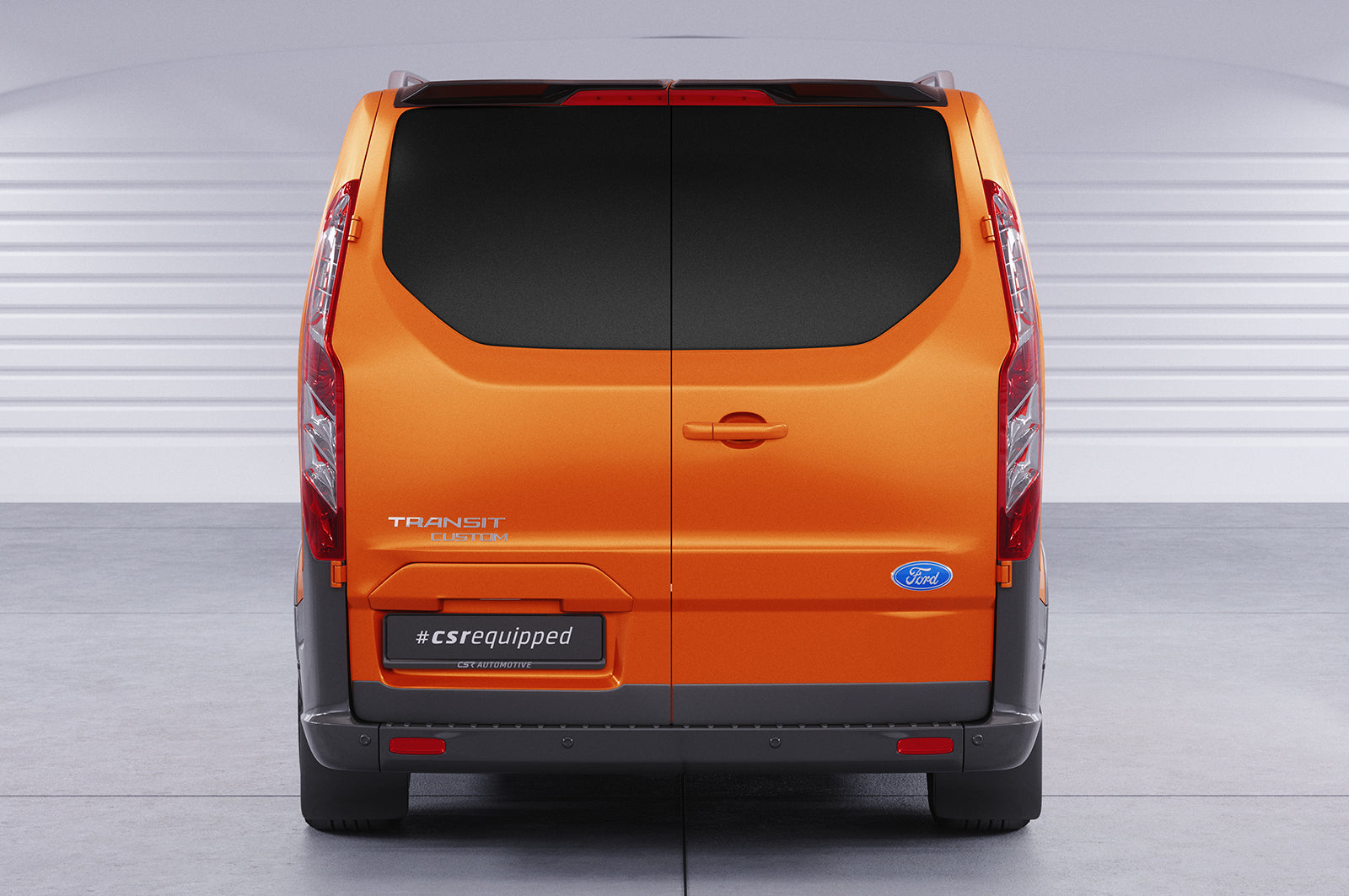 CSR Heckspoiler | Heckflügel mit ABE für Ford Transit MK7 Custom mit Hecktüren HF964-S Strukturiert schwarz matt (keine Lackierung erforderlich)