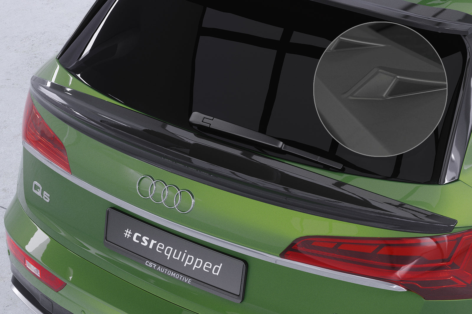 CSR Heckspoiler | Heckflügel mit ABE für Audi Q5 (FY) HF973-L Unlackiert roh (Lackierung erforderlich)