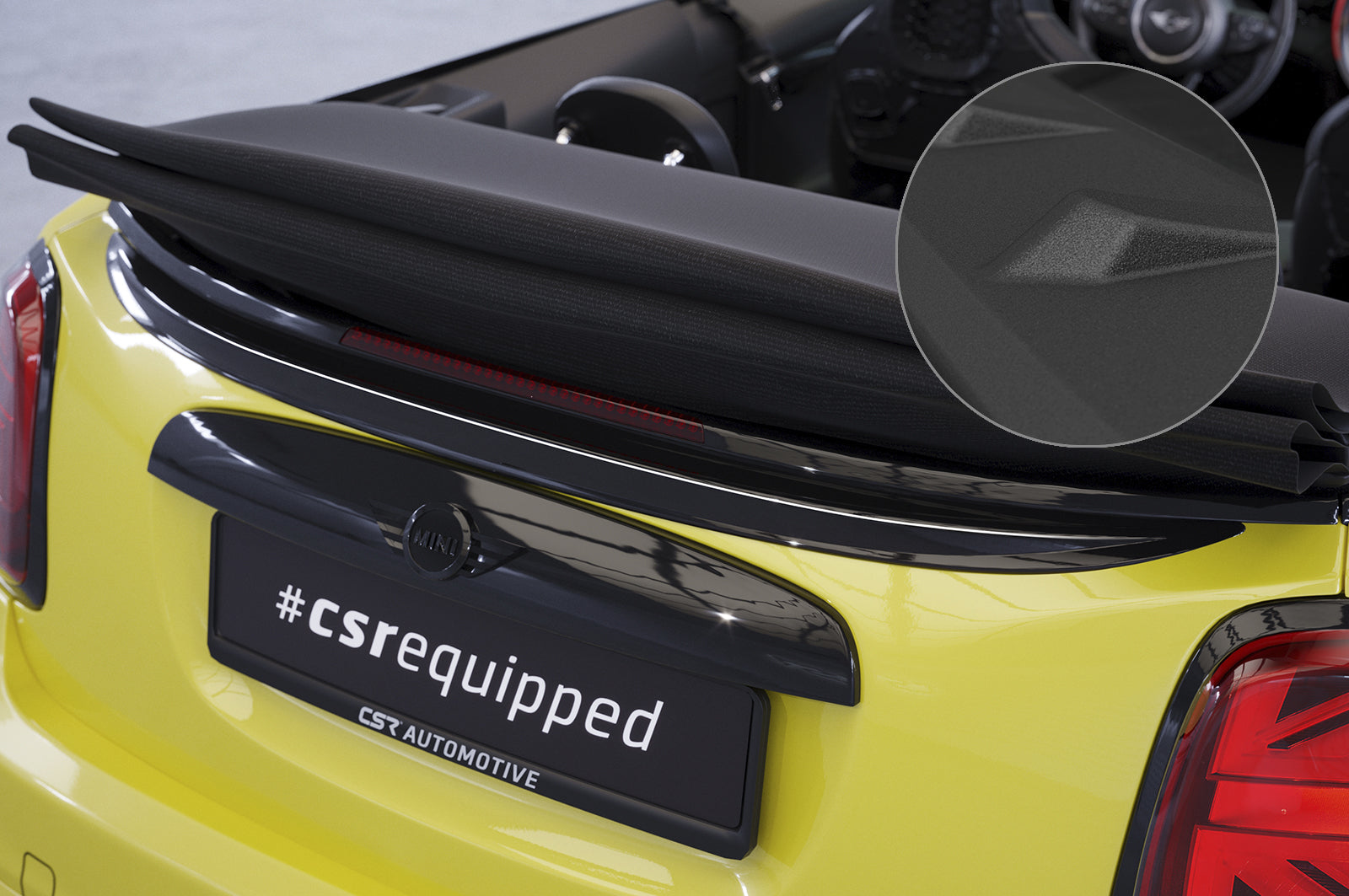 CSR Heckspoiler | Heckflügel mit ABE für Mini F57 HF976-S Strukturiert schwarz matt (keine Lackierung erforderlich)