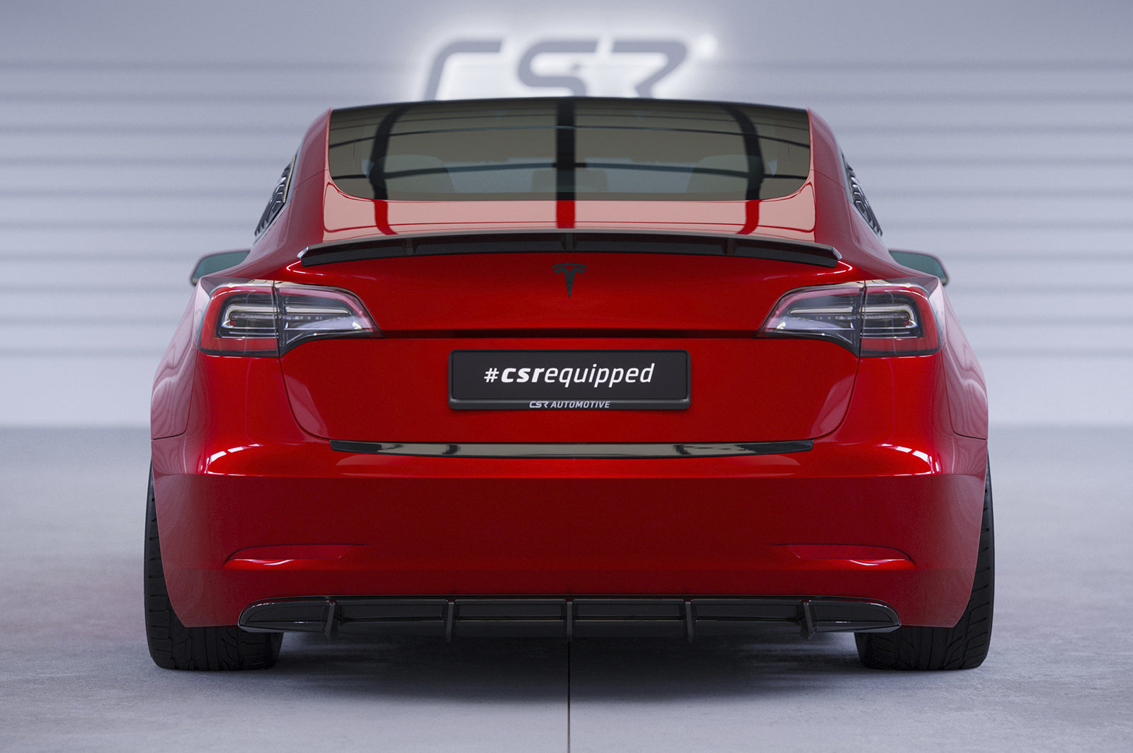 CSR Heckspoiler | Heckflügel mit ABE für Tesla Model 3 HF985-G Glossy schwarz Hochglanz (keine Lackierung erforderlich)