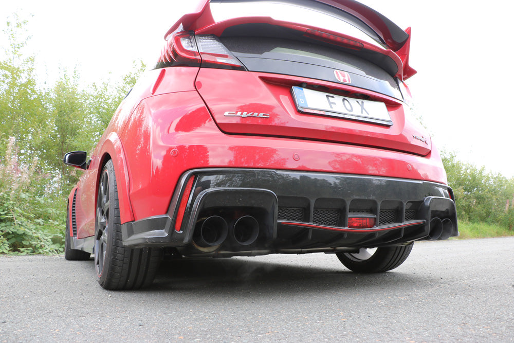 Fox passend fürHonda Civic IX Type R Endschalldämpfer quer Ausgang rechts/links  - 2x90 Typ 25 rechts/links schwarz