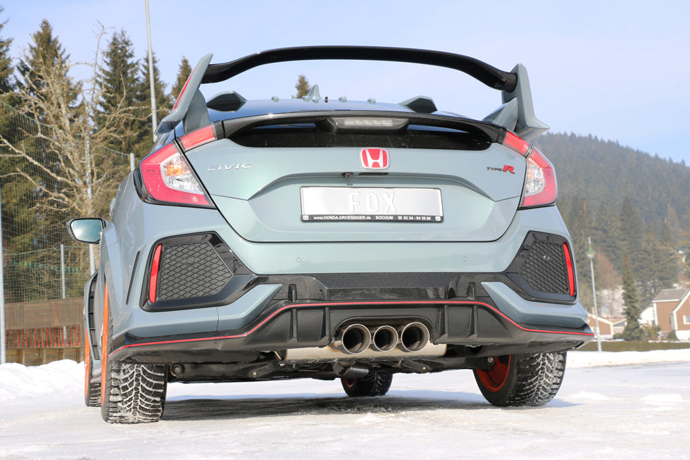 Fox passend fürHonda Civic X Type R Endschalldämpfer quer Ausgang rechts/links  - 100-90-100 Typ 25 mittig