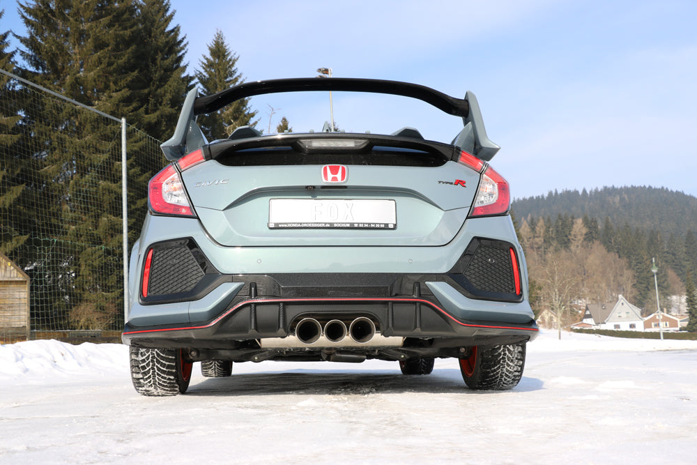 Fox passend fürHonda Civic X Type R Endschalldämpfer quer Ausgang rechts/links  - 100-90-100 Typ 25 mittig