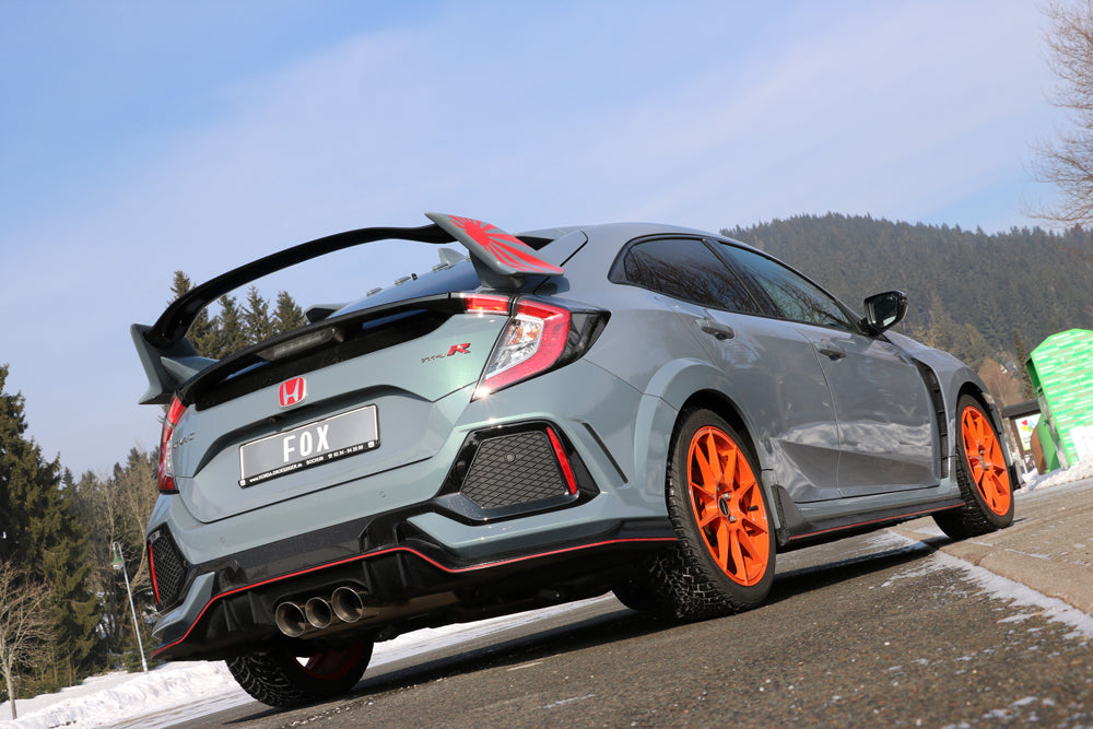 Fox passend fürHonda Civic X Type R Endschalldämpfer quer Ausgang rechts/links  - 100-90-100 Typ 25 mittig