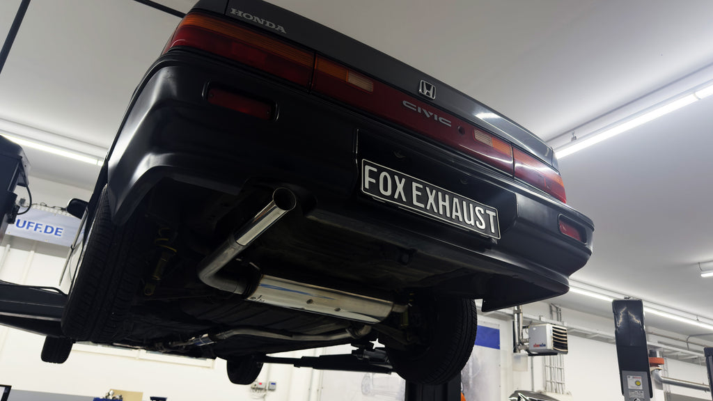 Fox passend für Honda Civic 4 - ED3 Endschalldämpfer quer und Vorschalldämpfer - 1x63 Typ 10 links
