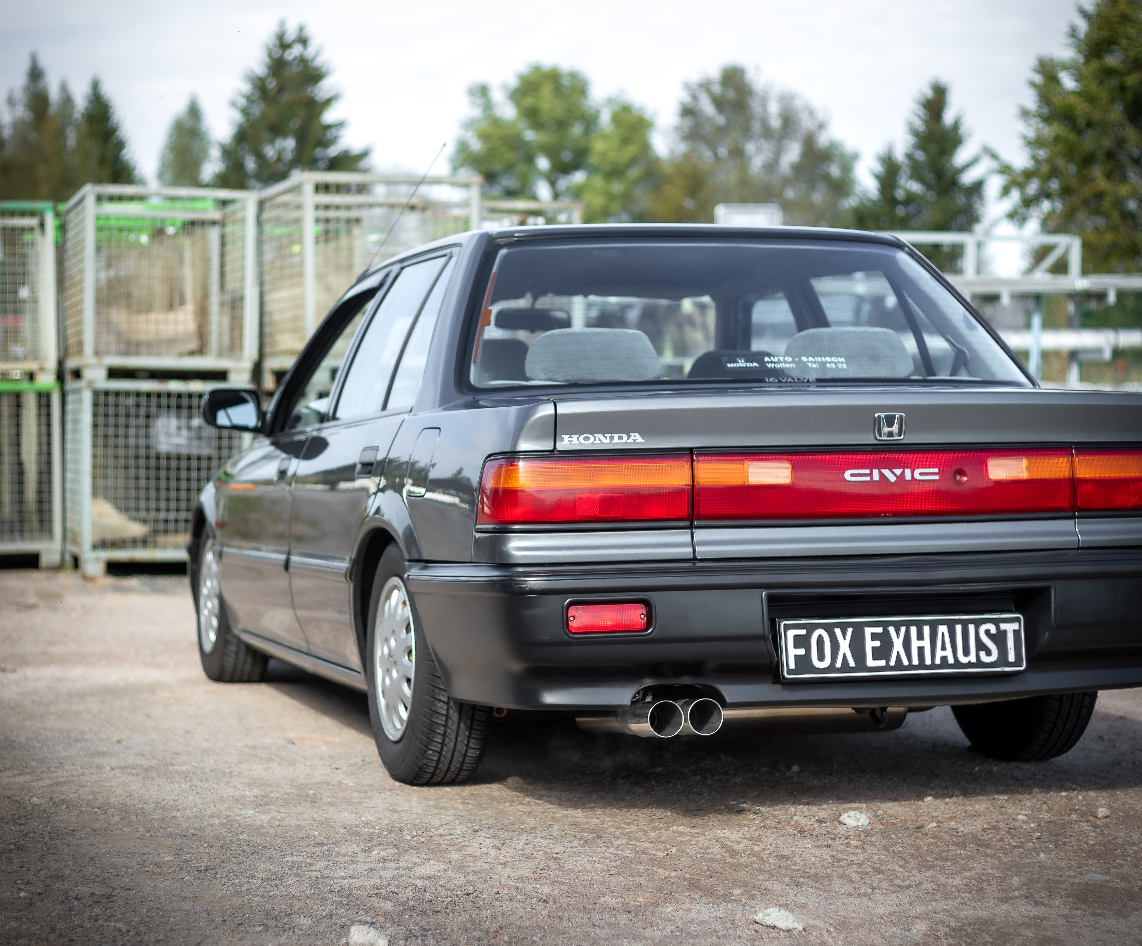 Fox passend für Honda Civic 4 - ED3 Endschalldämpfer quer - 2x70 Typ 10 links