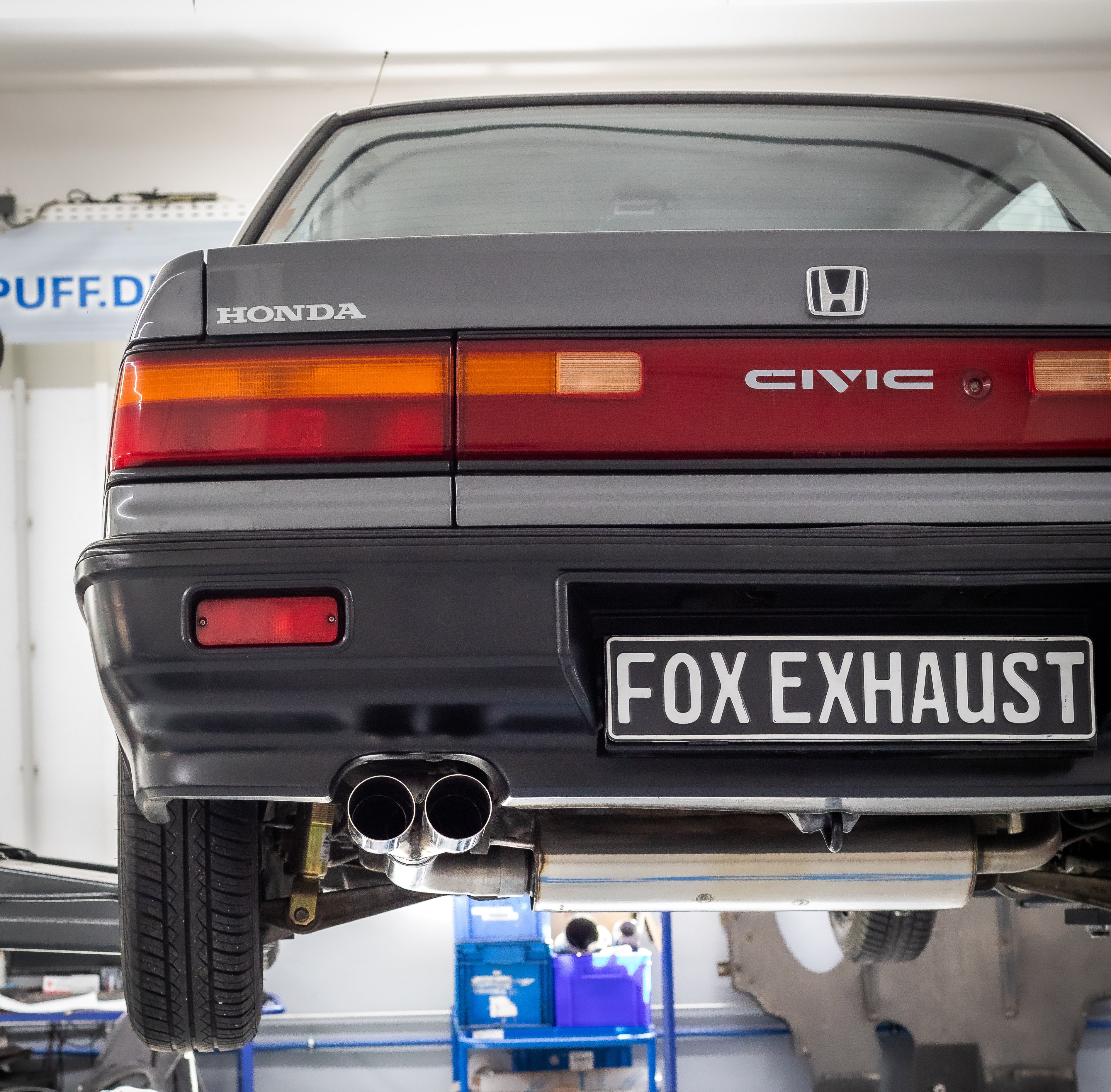 Fox passend fürHonda Civic 4 - ED3 Endschalldämpfer quer - 2x70 Typ 10 links