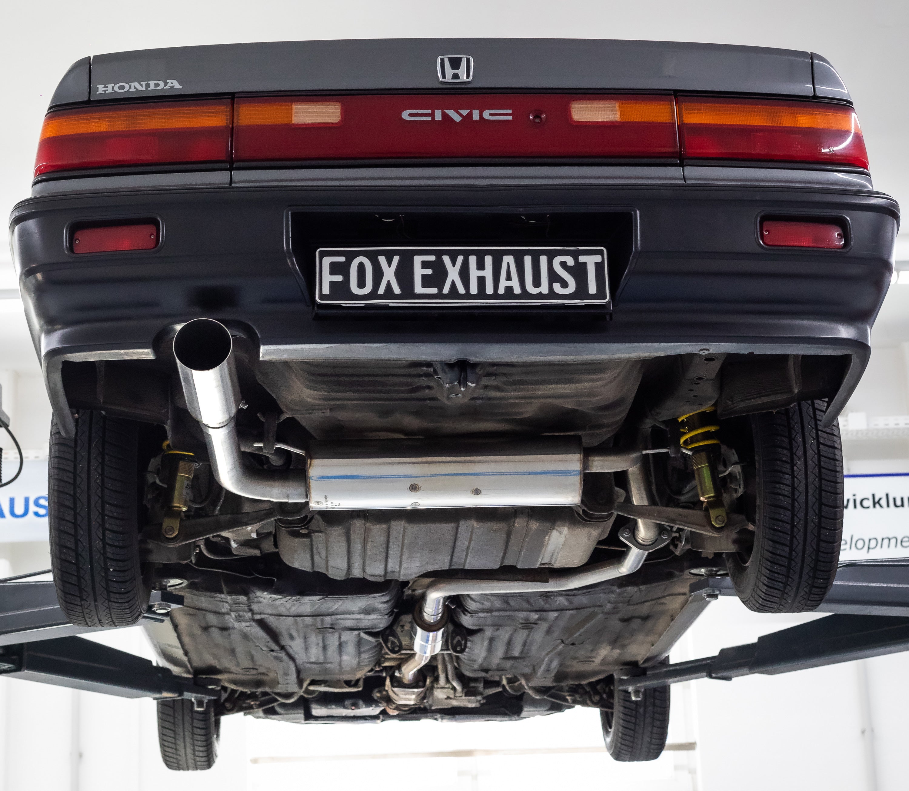 Fox passend für Honda Civic 4 - ED3 Endschalldämpfer quer - 1x100 Typ 10 links